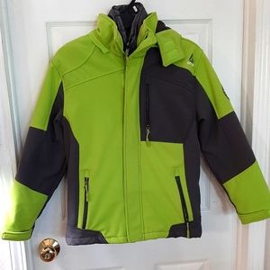 Boys Reebok lime green double layered Winter jacket SIZE M, 10/12